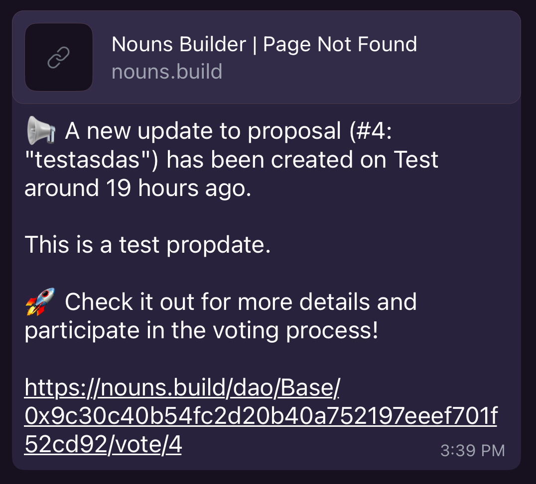 Propdate Notification Type